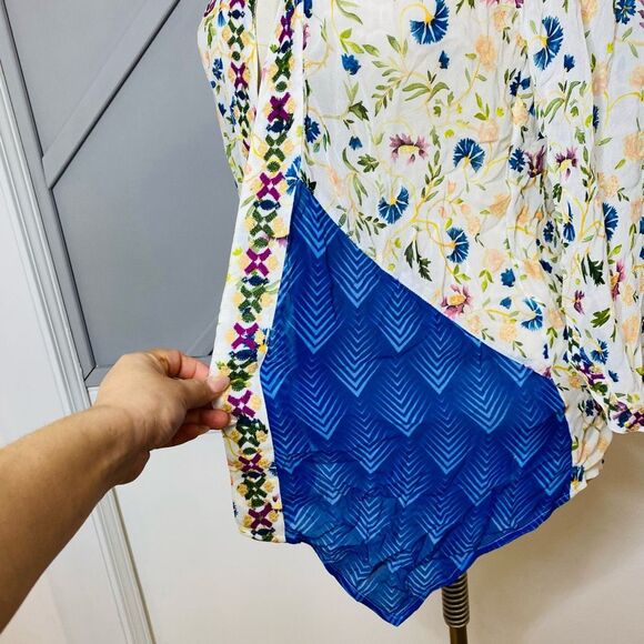 🚨Final Sale Soft Surroundings Open Front Kimono Sheer Cardigan Embroidered M - Picture 9 of 12